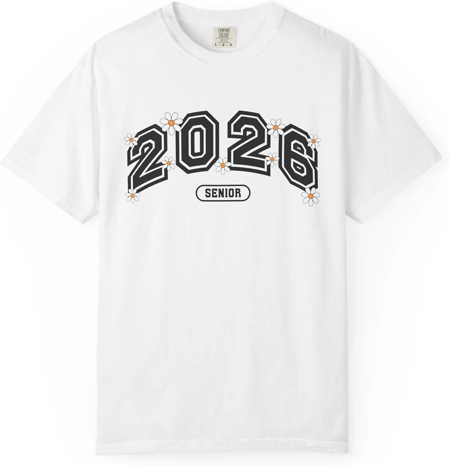 Мужская футболка с принтом Class of 2026 Comfort Colors 1717, White