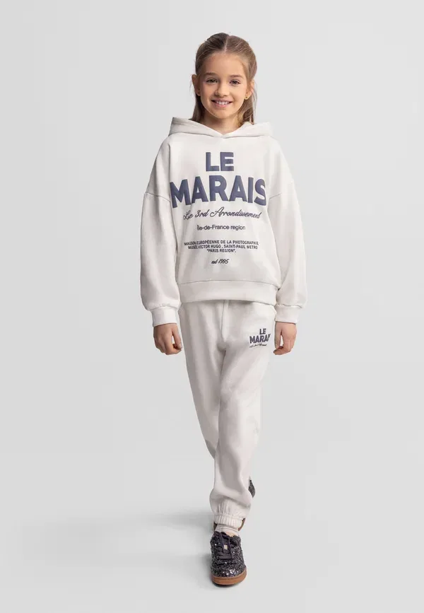 Комплект из джоггеров и худи с принтом Set joggers - hoodie Minoti, Cream, кремовый