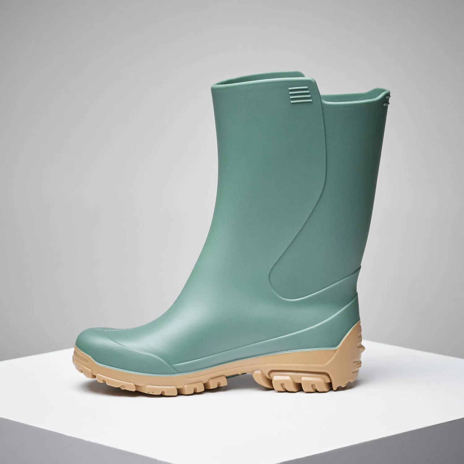 Детские резиновые сапоги Gummistiefel 100 Solognac, Eukalyptusgrun Ockerbeige — фото 2