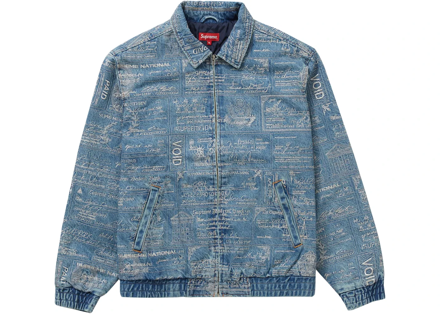 Мужская джинсовая куртка с вышивкой Supreme Checks Supreme, Blue