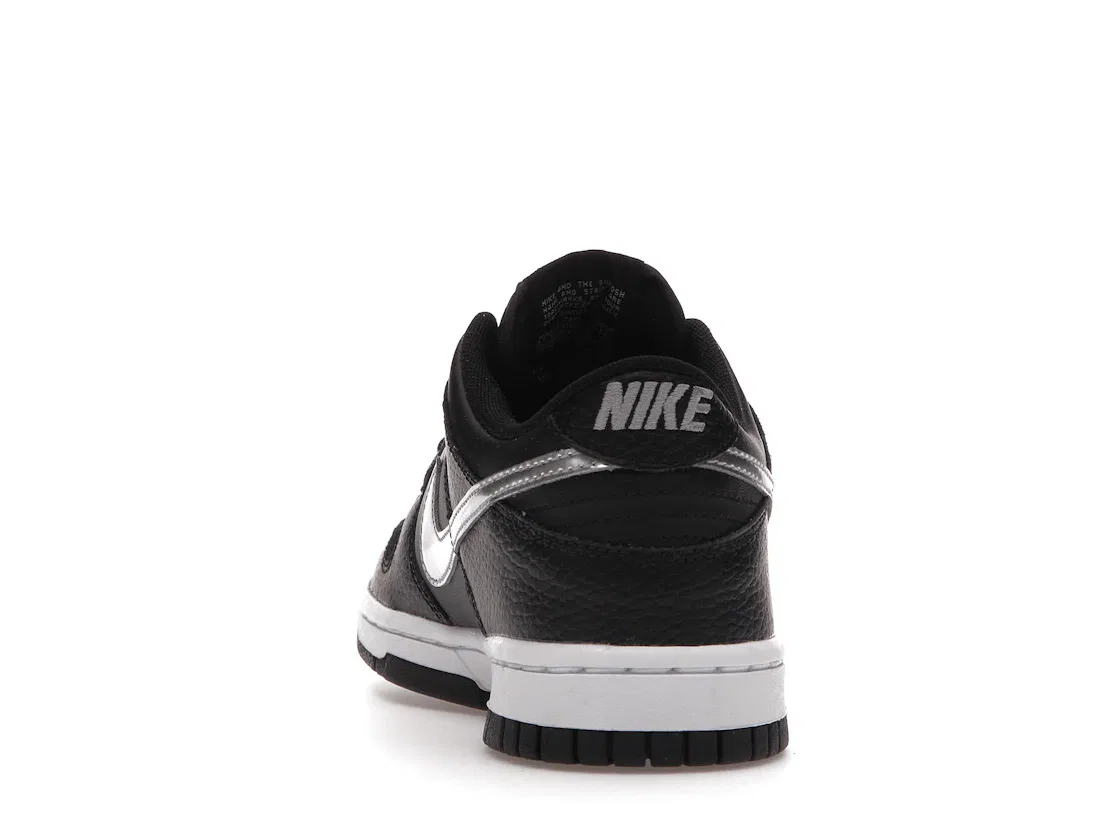 Детские кроссовки с текстурой кожи Nike Dunk Low Nike, Black/Iron Grey/White/Chrome — фото 4