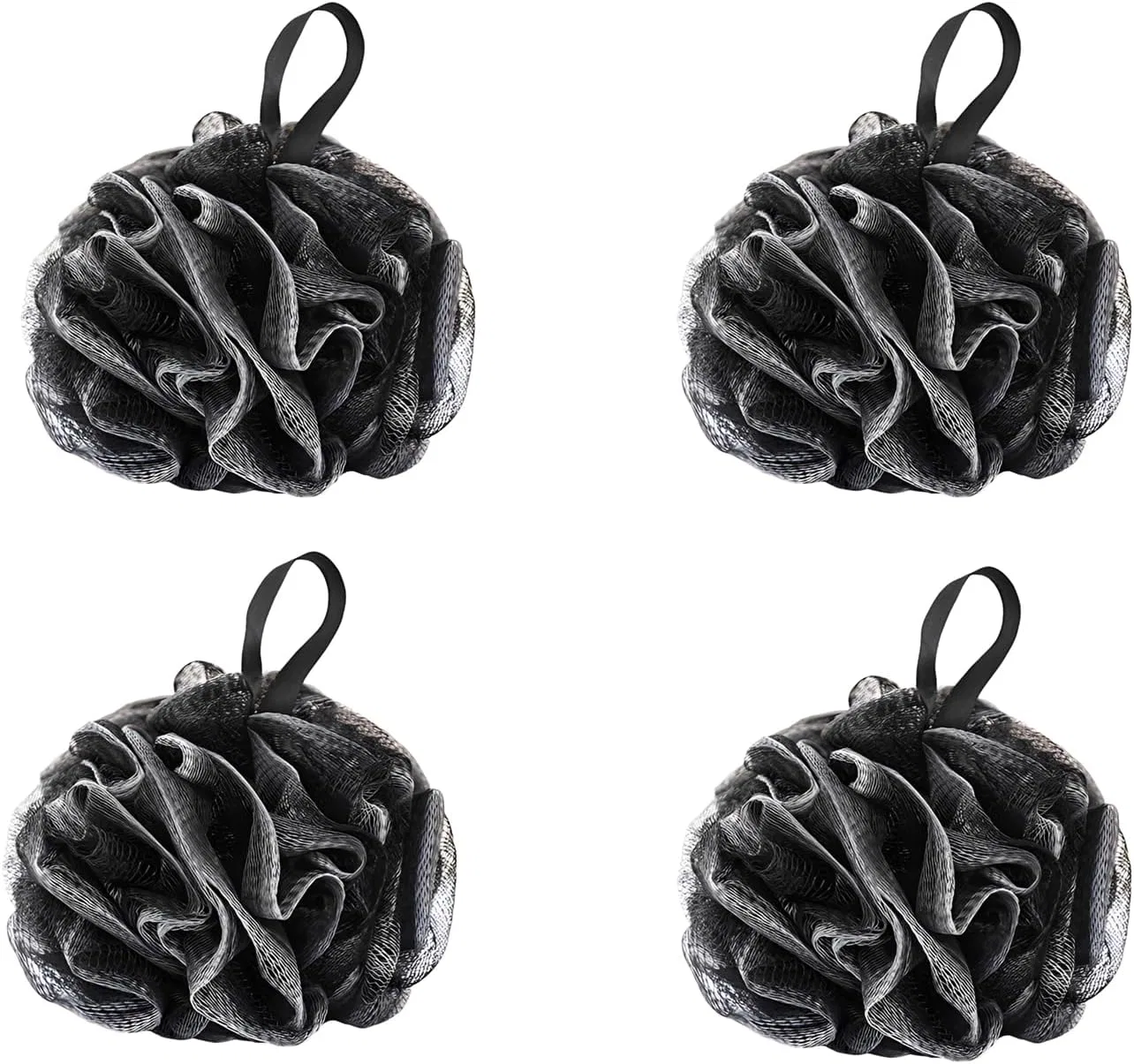Мочалка для душа SEVENHEAD, 4 шт, 50 г, серый