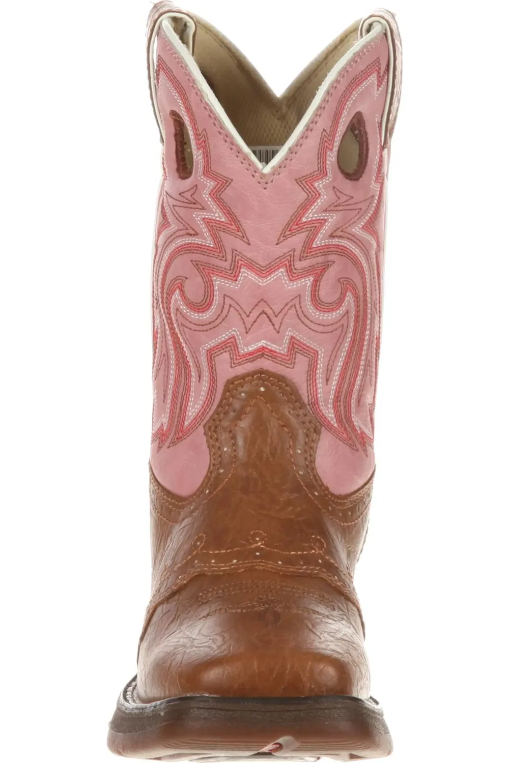 Детские сапоги вестерн с отделкой Tan Lacey Durango, бежевый и розовый — фото 3