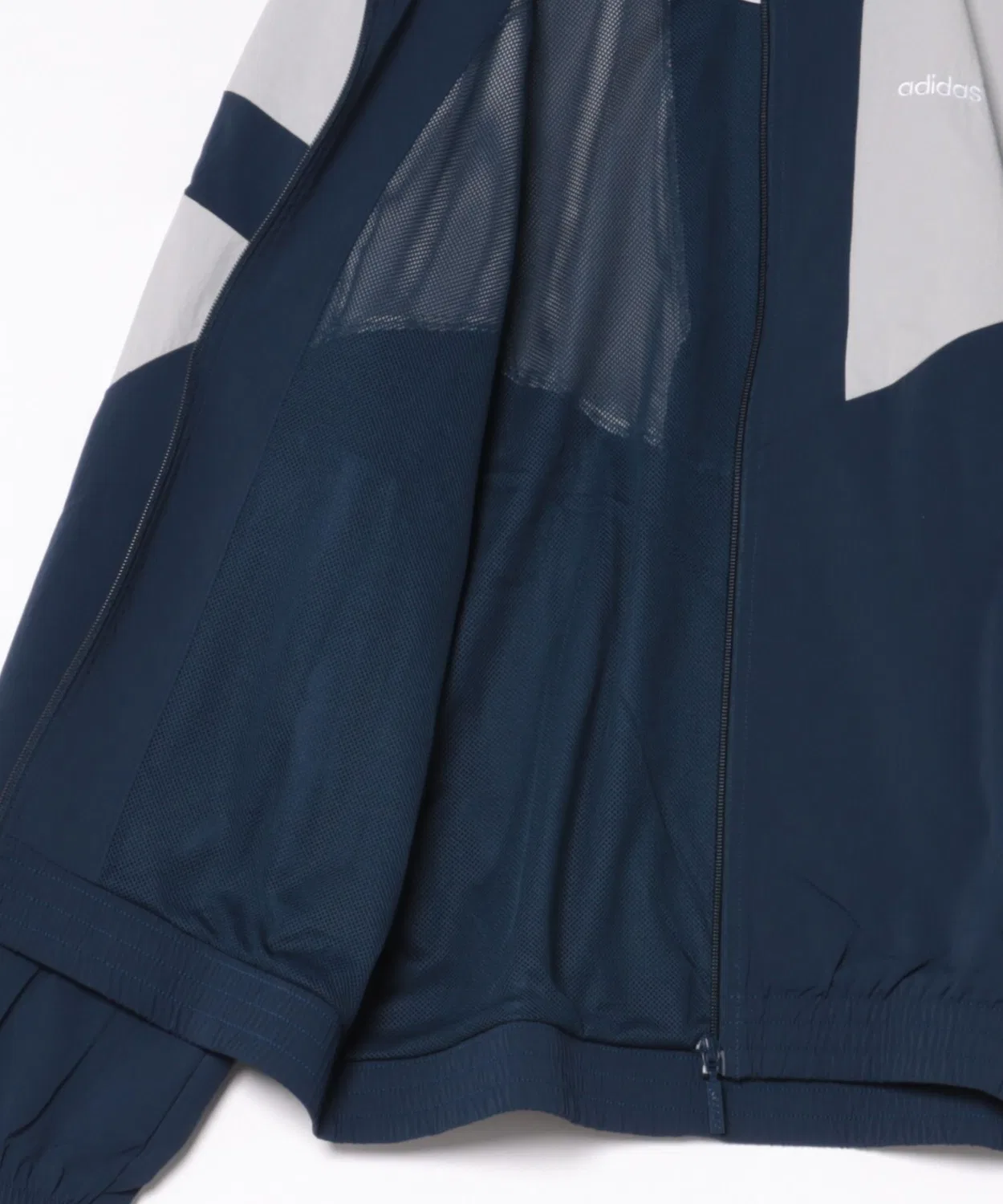 Мужская куртка без капюшона с брендовым логотипом Adidas, модель M BLOCKED TRACKTOP, Night Indigo — фото 3
