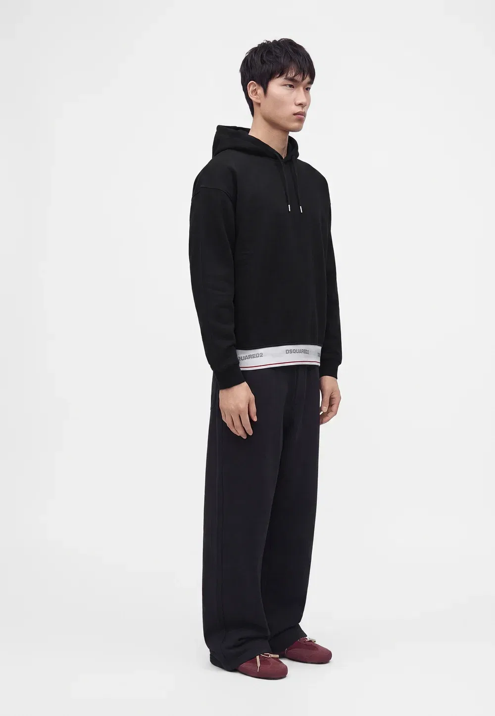 Толстовка свободного кроя - худи Dsquared2, Black — фото 4