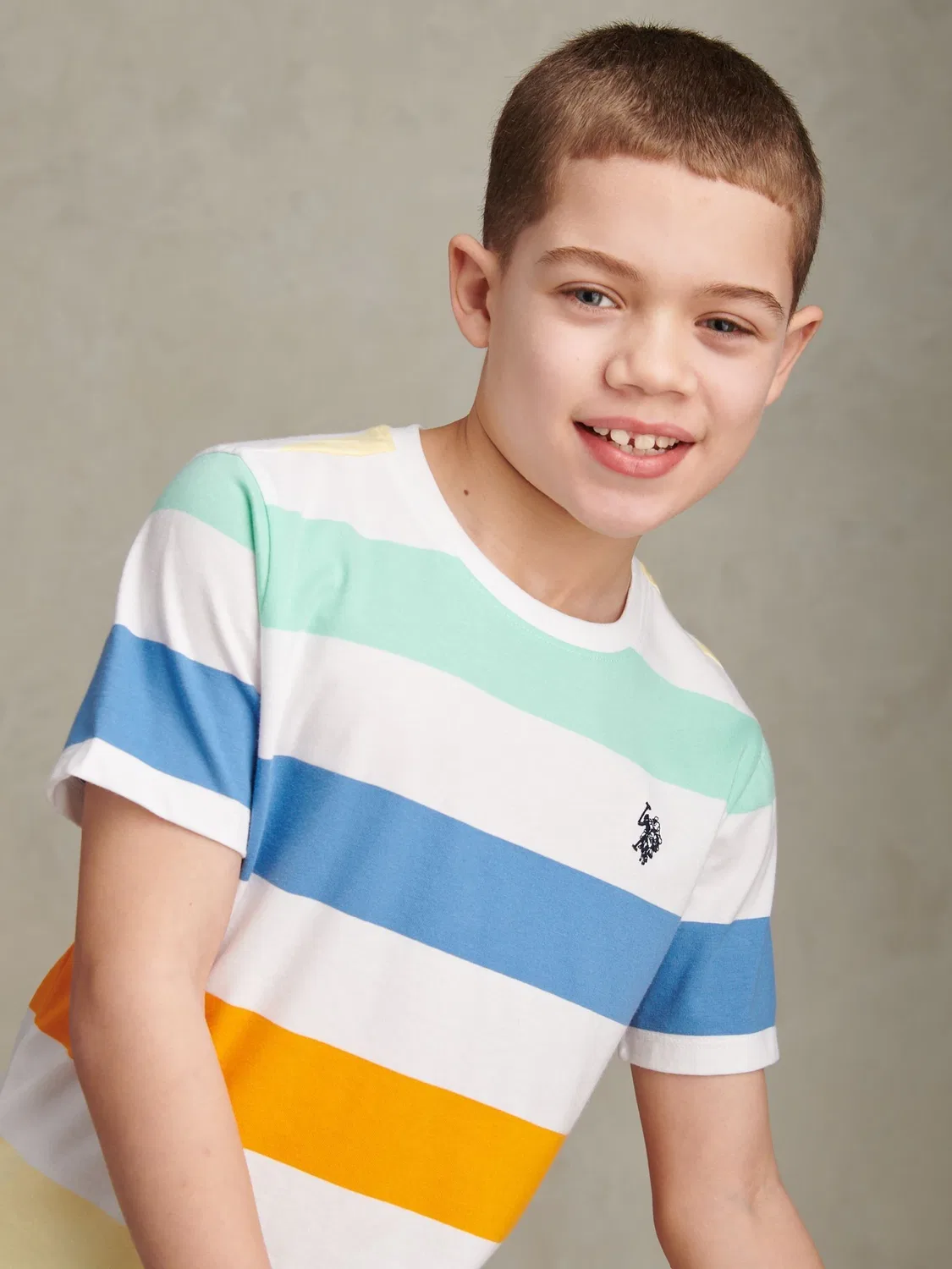 Футболка с блочной полосой U.S. Polo Assn, белый — фото 2