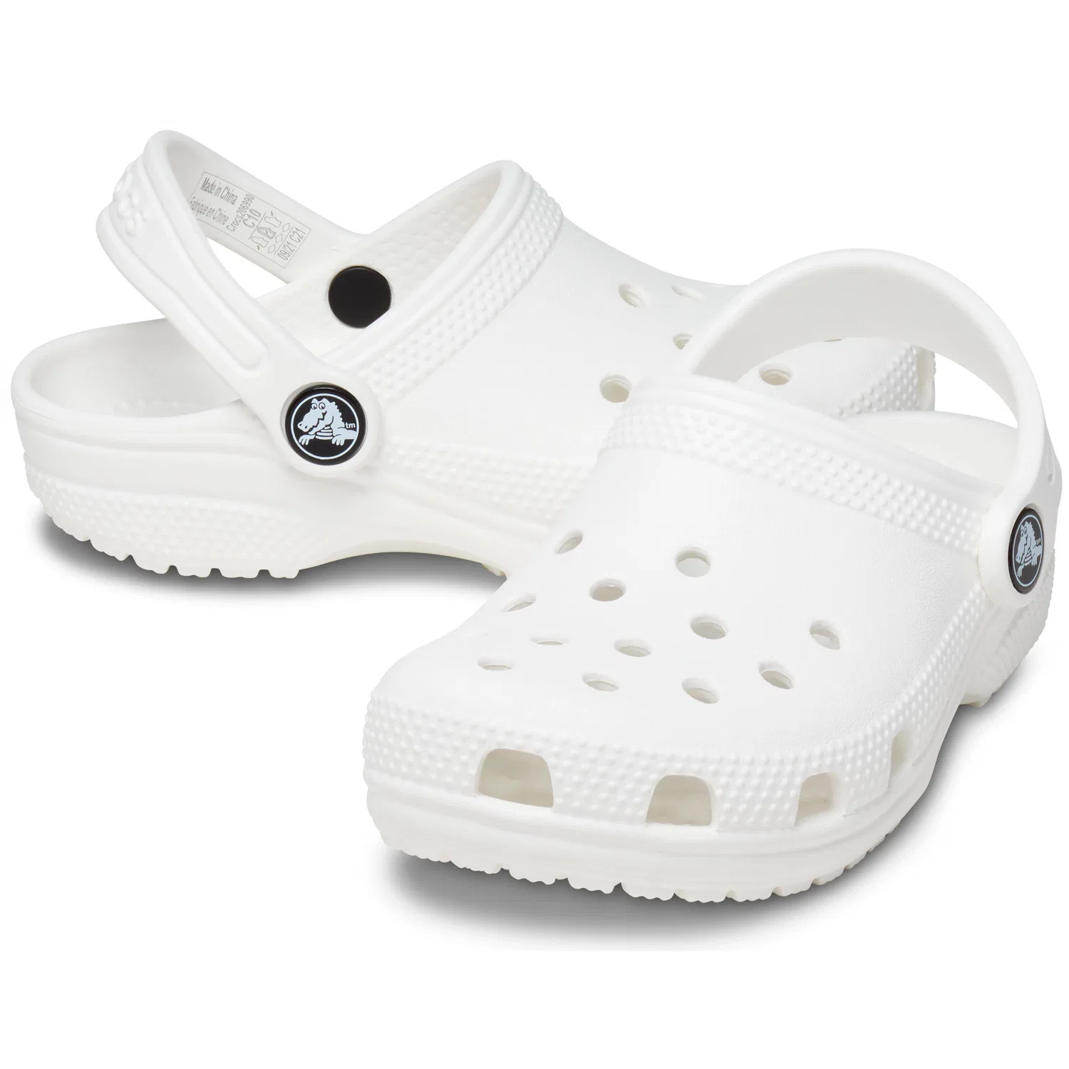 Детские классические клоги с регулируемым ремешком Crocs, Weiss — фото 2