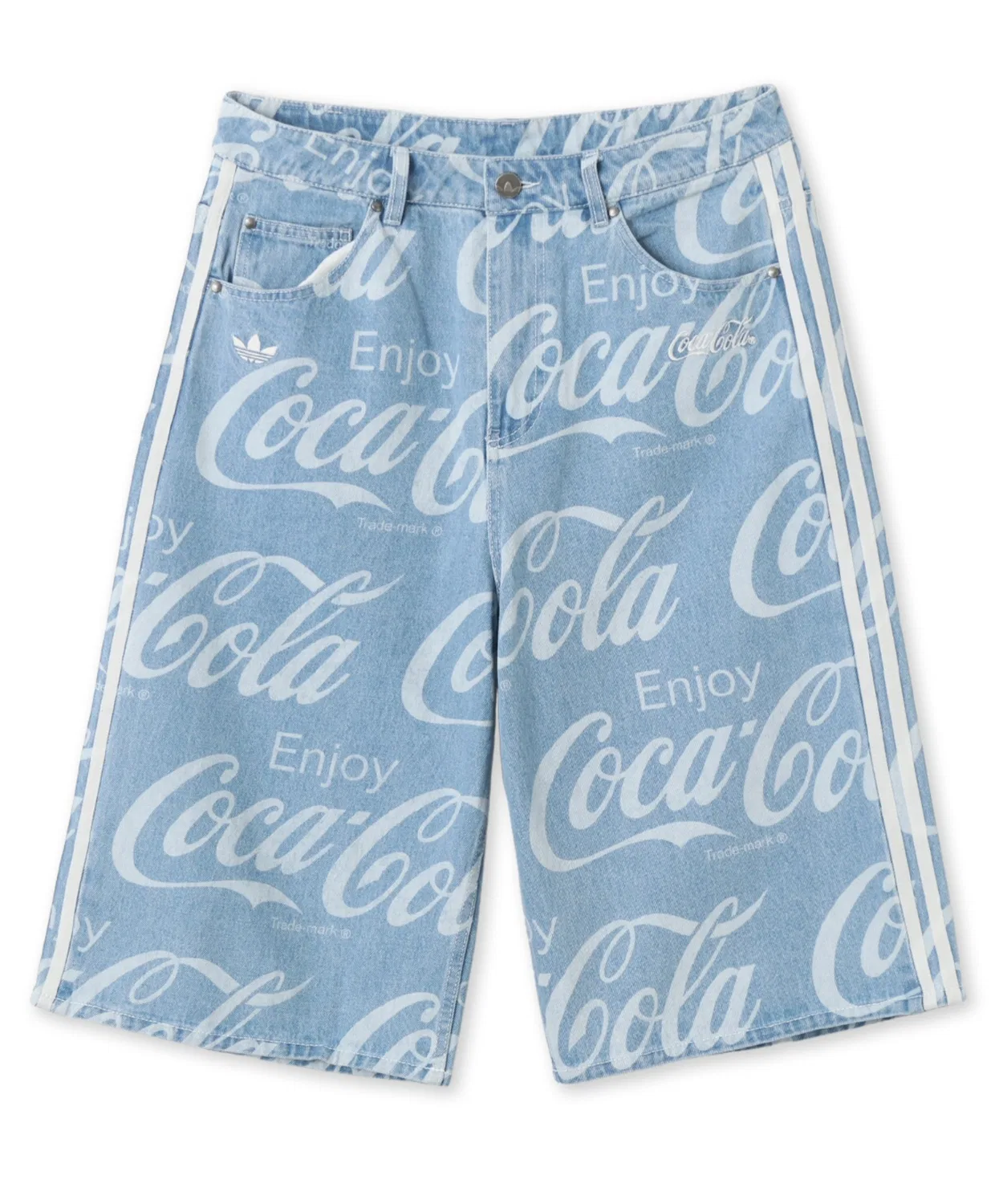 Мужские джинсовые шорты с принтом Coca-Cola Classic Sport Denim Short, Adidas, Light Indigo Blue