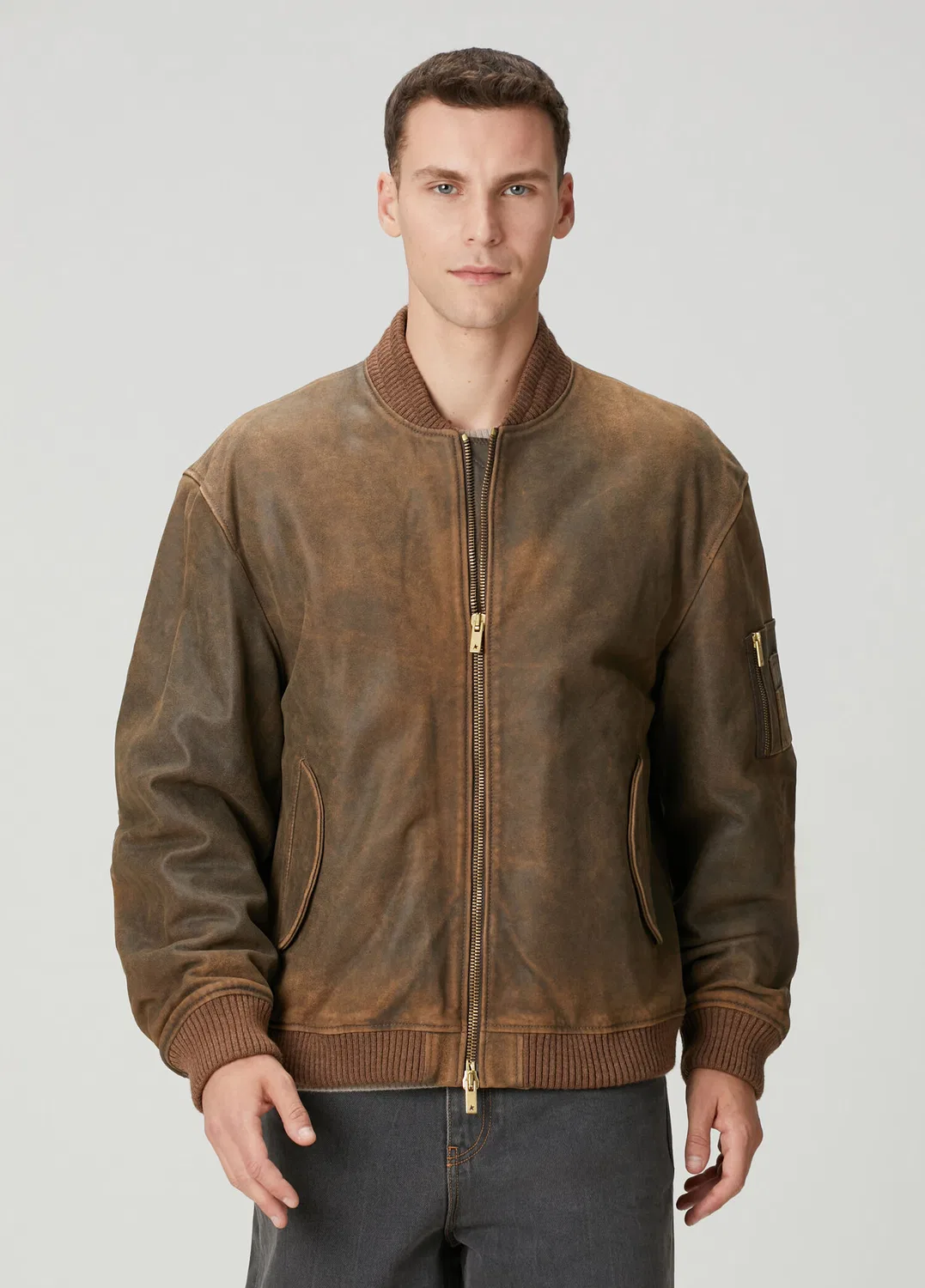 Куртка кожаная Golden Goose, brown