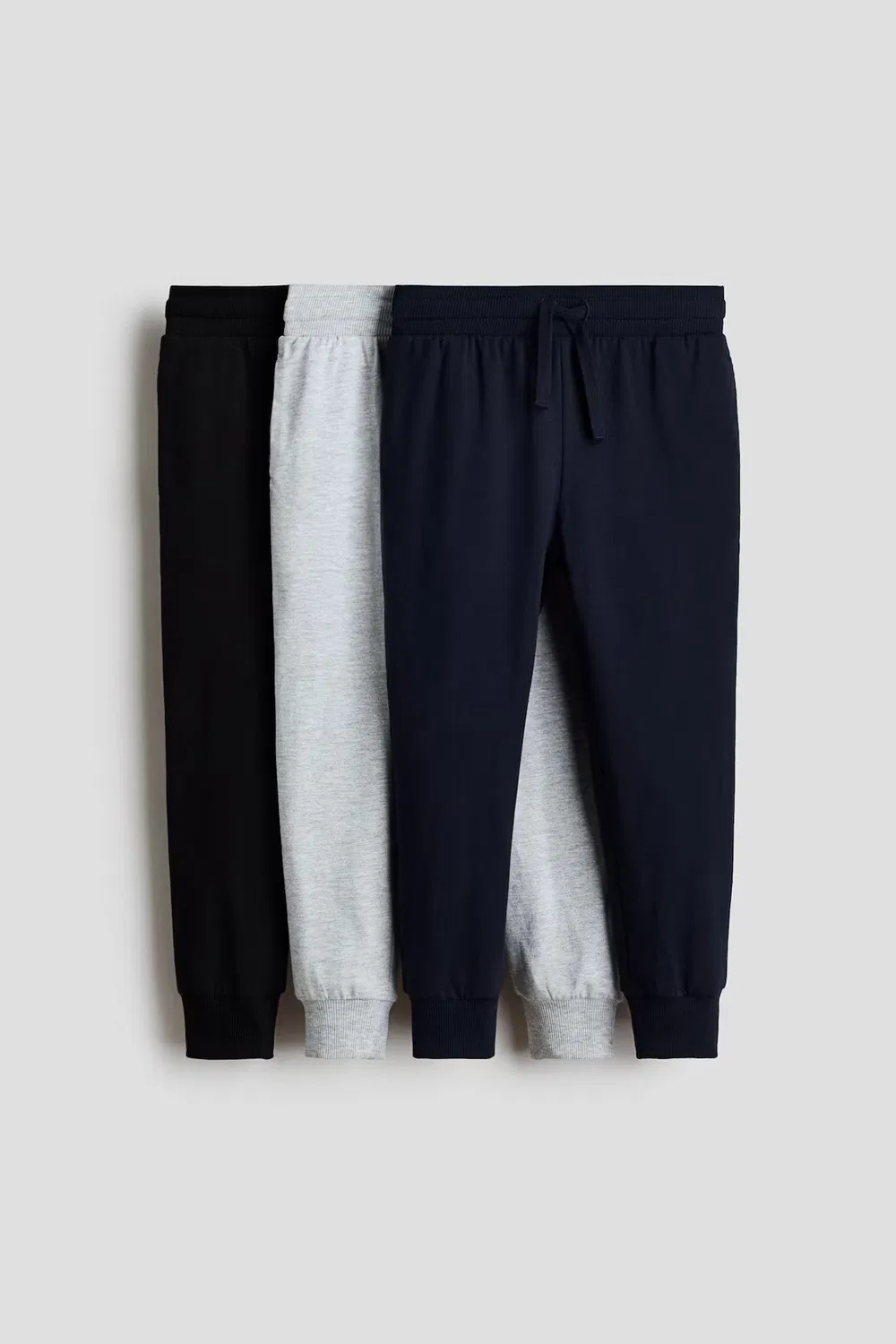 Комплект из 3 хлопковых спортивных штанов H&M, Schwarz/Graumeliert/Marineblau