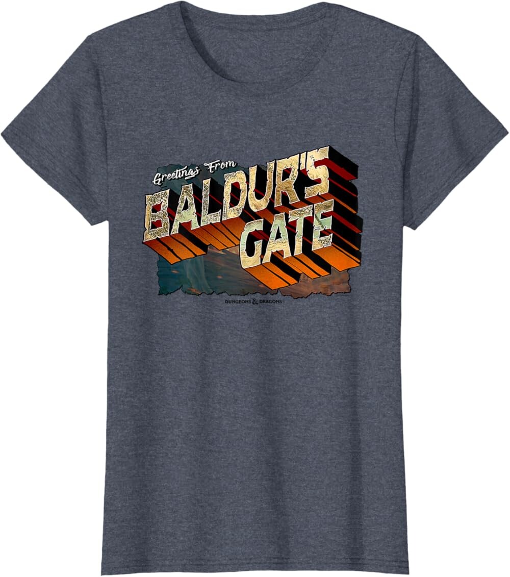 

Женская футболка Dungeons & Dragons Greetings from Baldur's Gate, темно-синий