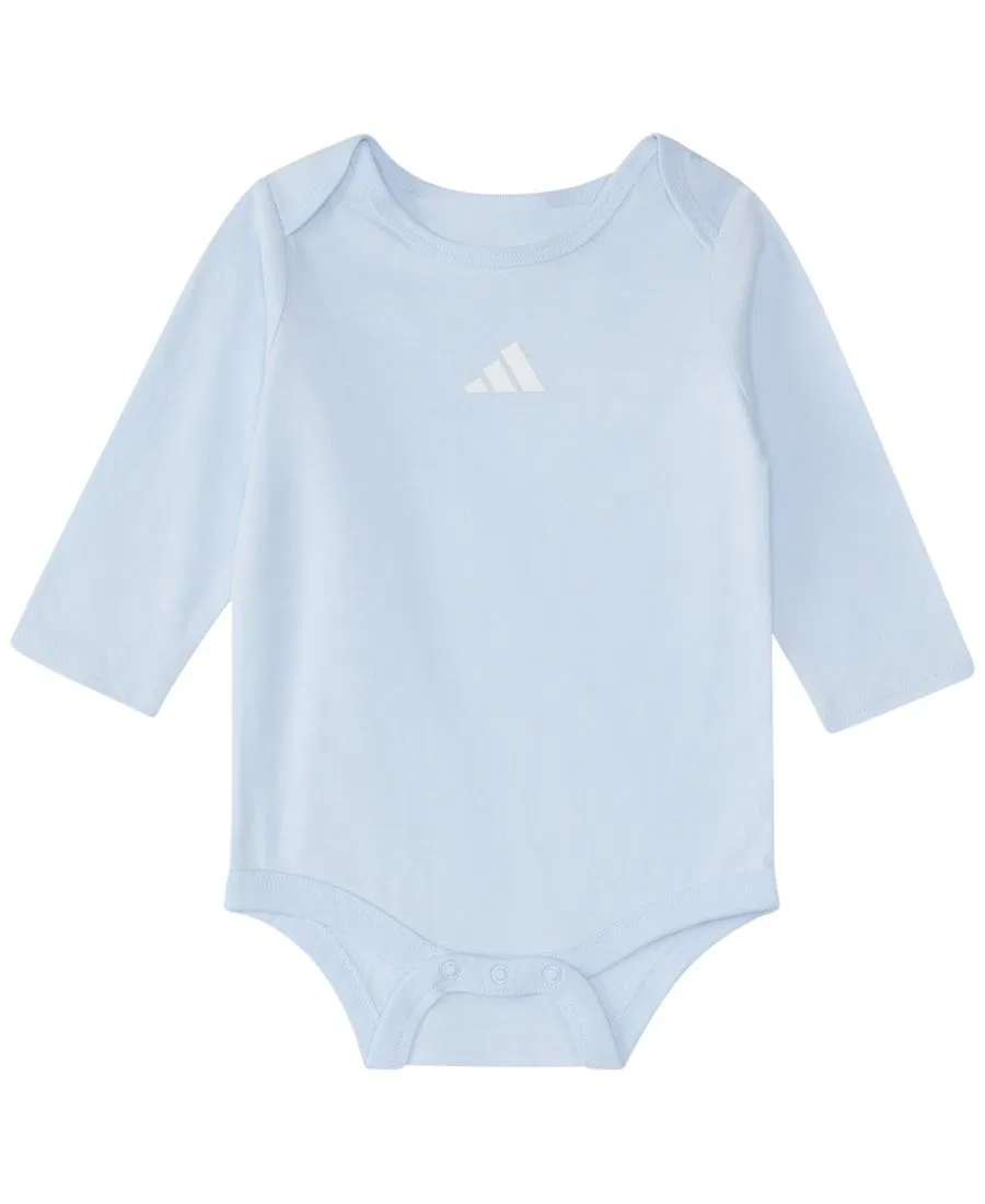 Комплект боди с длинным рукавом и штанов, 2 предмета, Logo Long-Sleeve Bodysuit and Pants Set adidas, Light Blue — фото 3