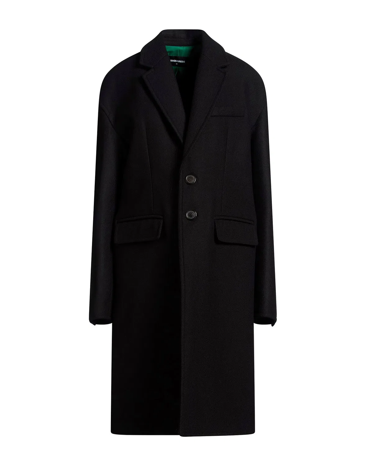 Женское однобортное пальто из шерсти Dsquared2, черный