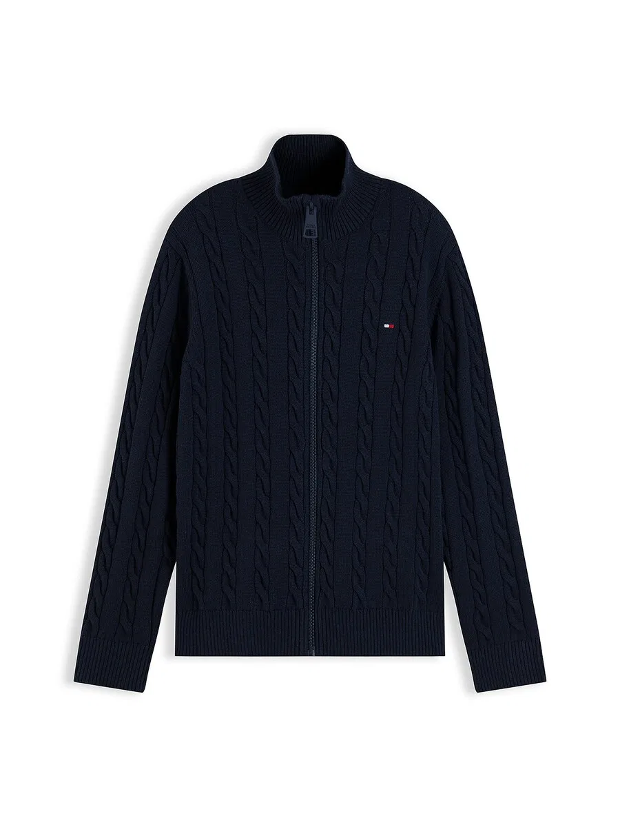 Вязаный кардиган TOMMY HILFIGER темно-синего цвета