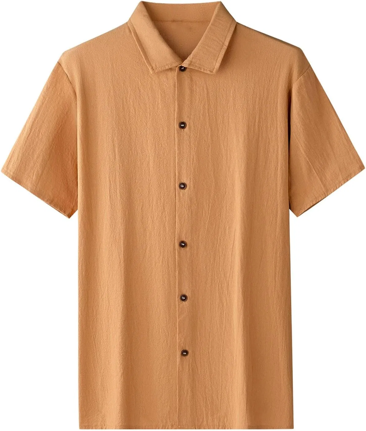 Мужская рубашка с коротким рукавом, slim fit, оранжевый — фото 3