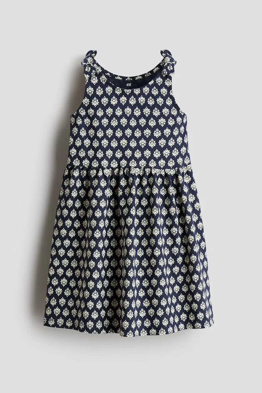 Платье из хлопка с принтом H&M, Dunkelblau/Gemustert