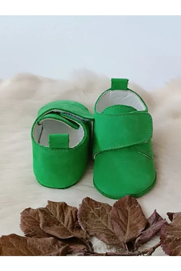 Детские ботинки для мальчиков из натуральной кожи Pistachio Green Genuine Leather Velcro Baby Shoes Hodore, Pistachio Green — фото 3