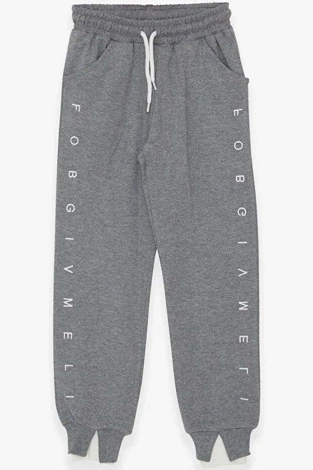 Детские спортивные штаны для девочек с принтом Breeze, Dark Gray Melange
