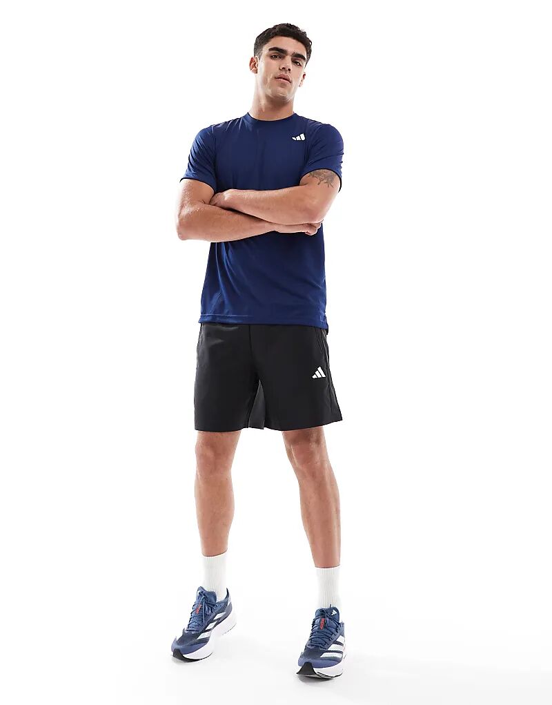 Теннисная футболка adidas Training Club climacool темно-синего цвета Adidas Performance — фото 2