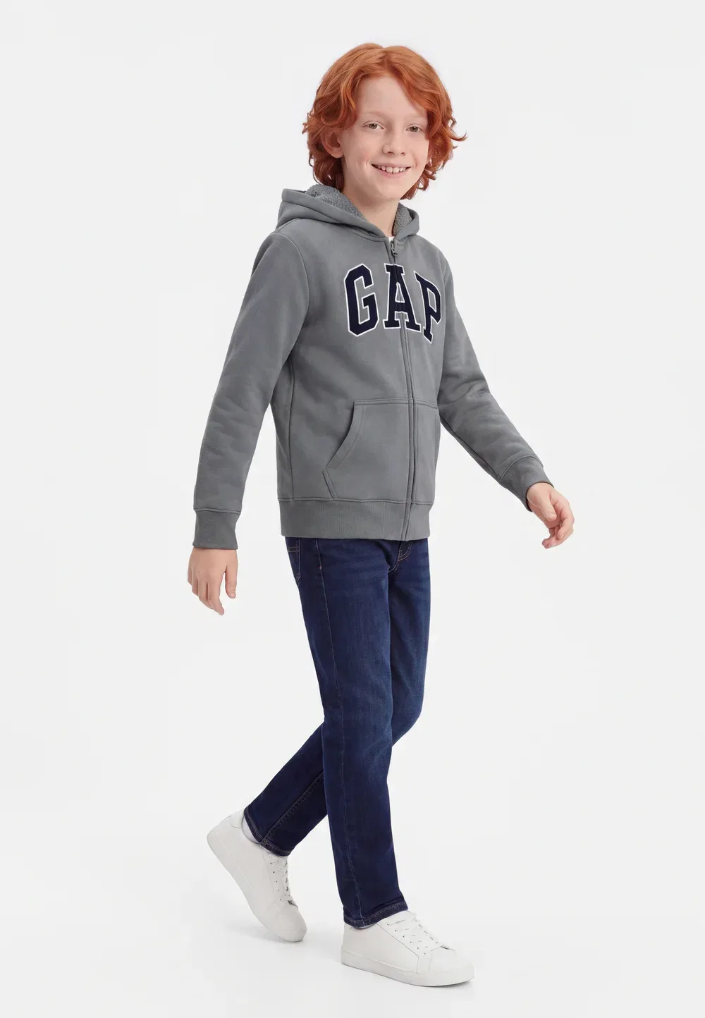 Логотип - толстовка на молнии Gap, Pilot Grey