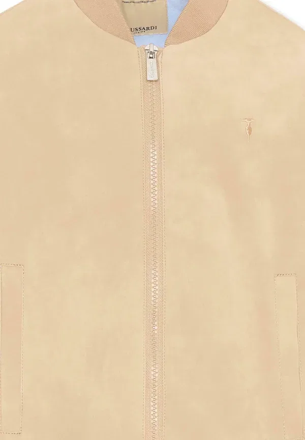 Куртка из полиуретана, bomber Tru Trussardi Junior, beige, бежевый — фото 3