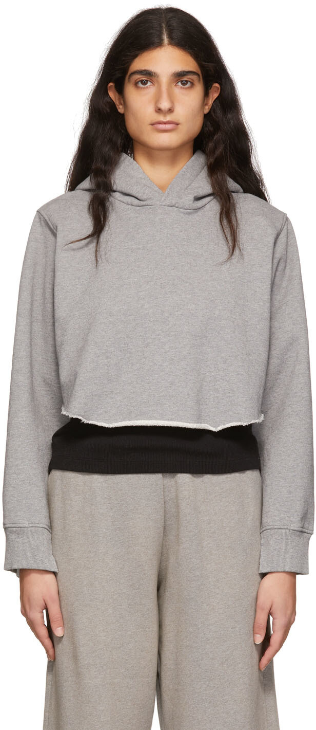 

Худи из хлопка серого цвета MM6 Maison Margiela, Серый, Худи из хлопка серого цвета MM6 Maison Margiela