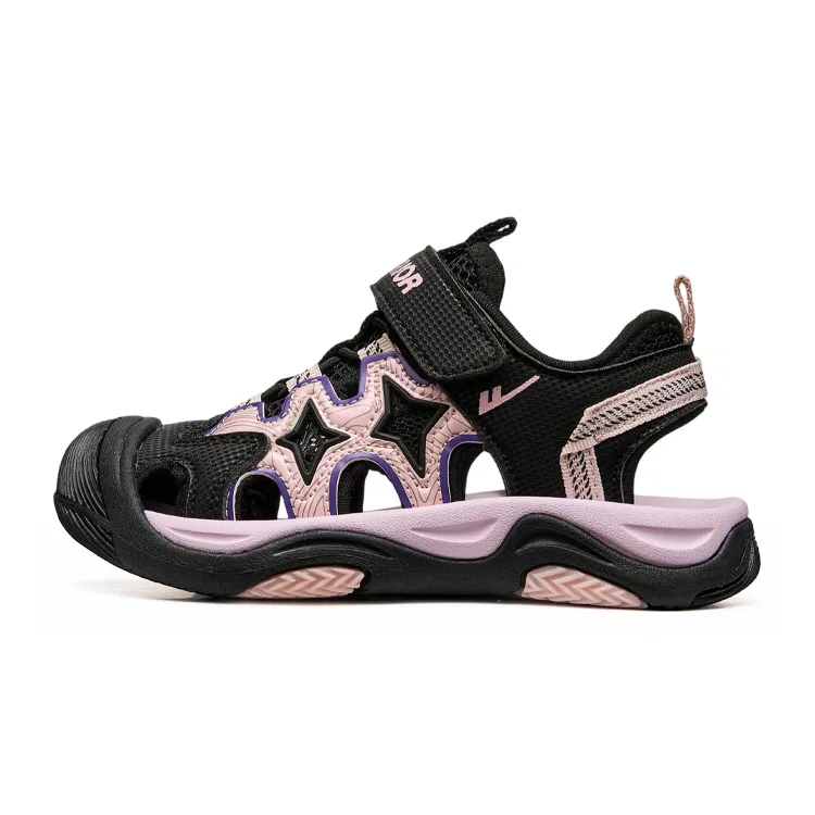 Детские сандалии с завышенным низом, дышащие, с принтом, Black Light Pink, WARRIOR