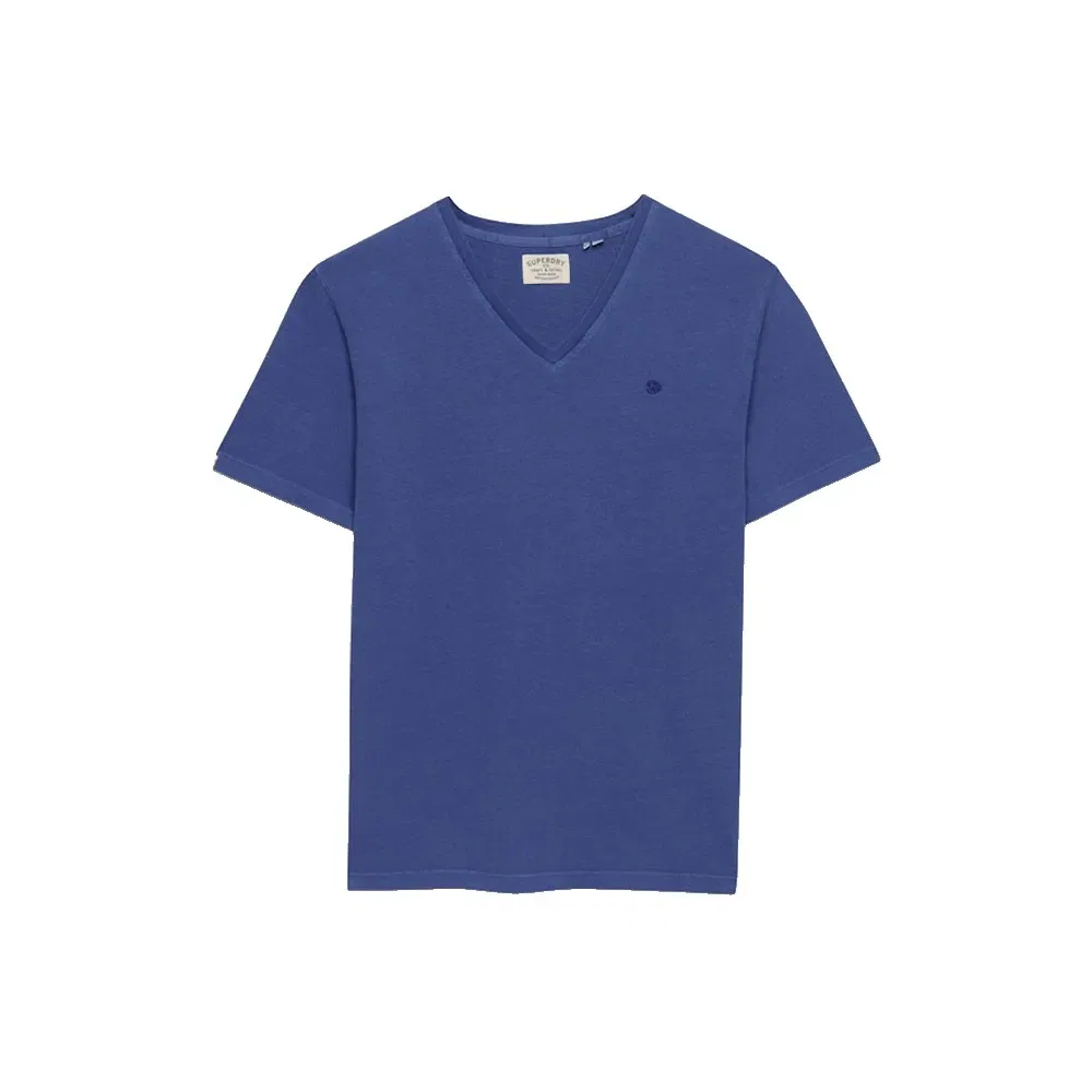 Футболка с v-образным вырезом Classic Cotton Linen Vee Superdry, синий — фото 3