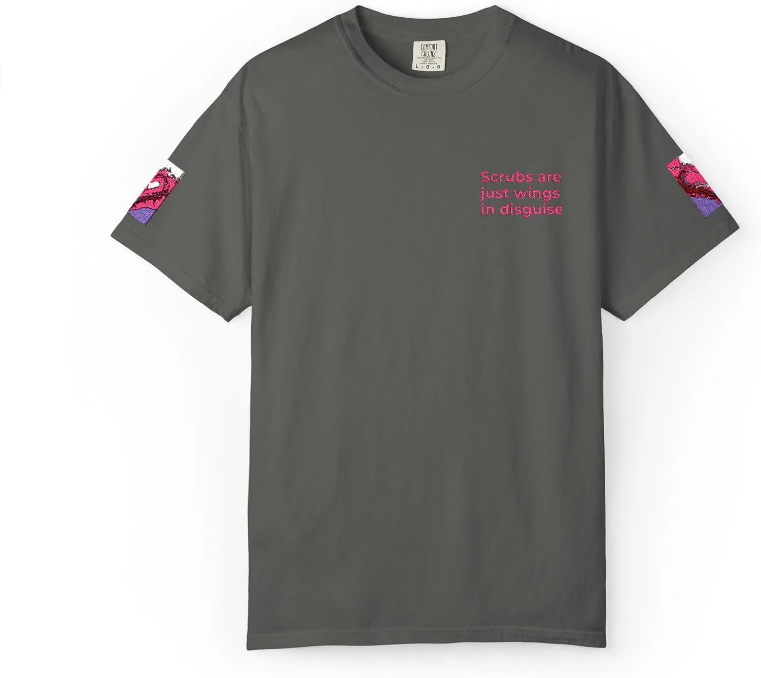 Футболка с принтом Scrubs are Just Wings Comfort Colors 1717, Pepper