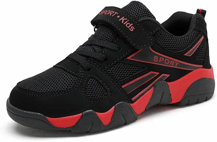 Детские кроссовки для мальчиков с принтом DLWKIPV, Black Red