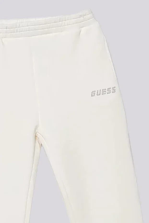 Детские спортивные штаны для девочек с принтом Guess, White — фото 2