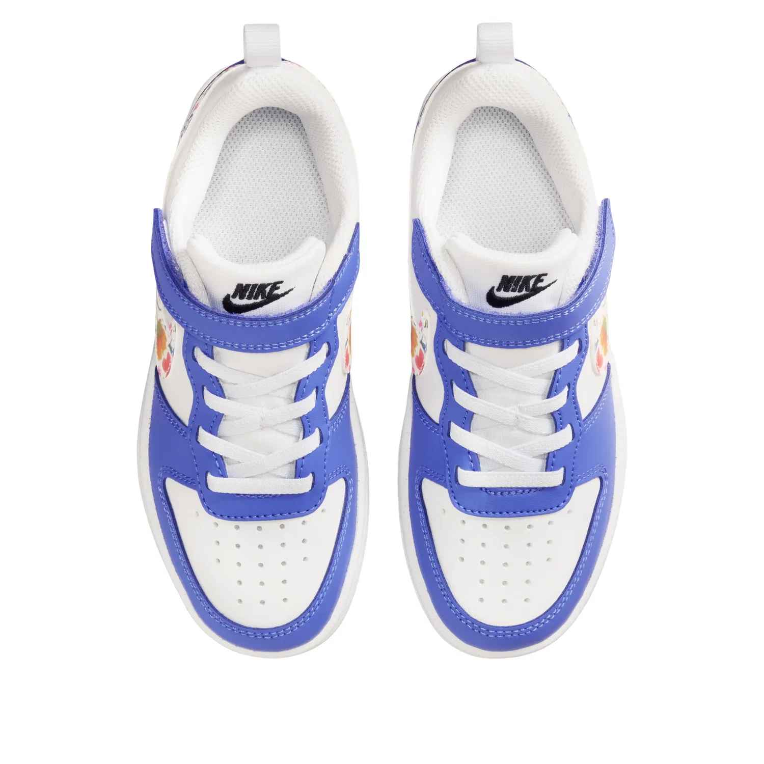 Детские кроссовки с синтетическим верхом Court Borough Low FL 'White Sapphire Black' Nike, White/Sapphire/Black — фото 2