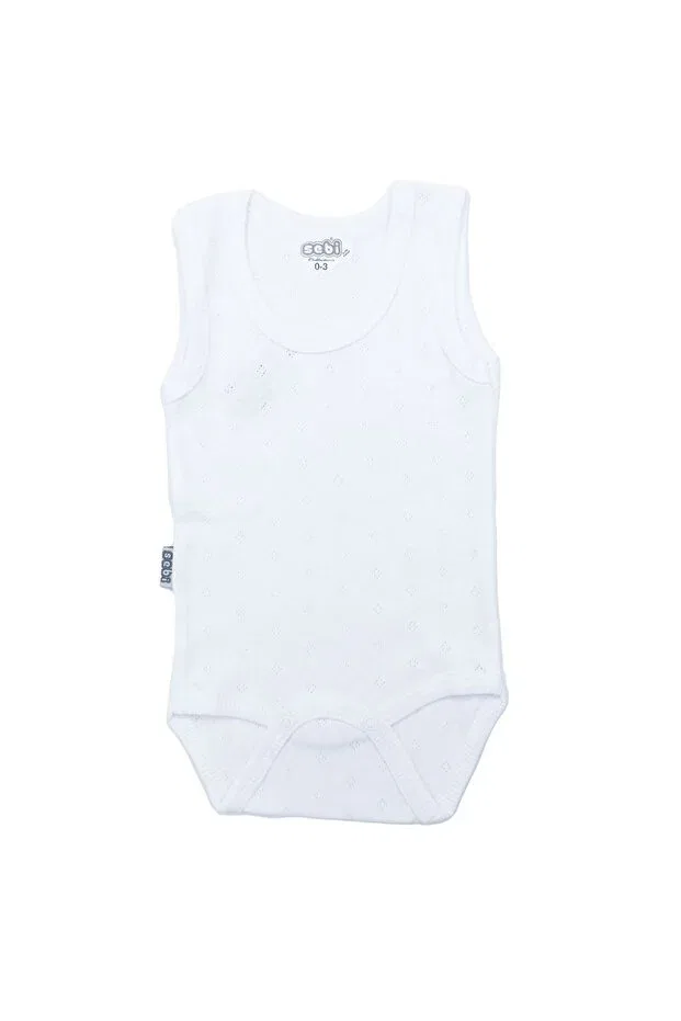 Детское боди для новорожденных без рукавов Sebi Bebe, White
