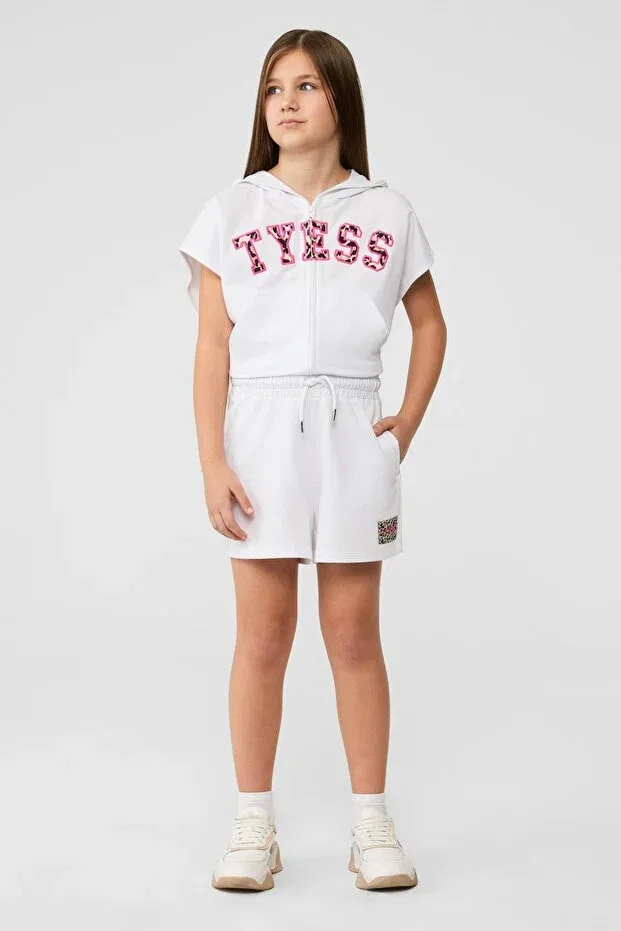 Детские шорты для девочек с принтом Tyess, White