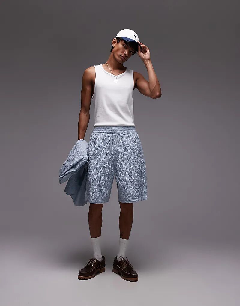 

Укороченный жакет Carhartt WIP Toland Seersucker Regular Fit, синий