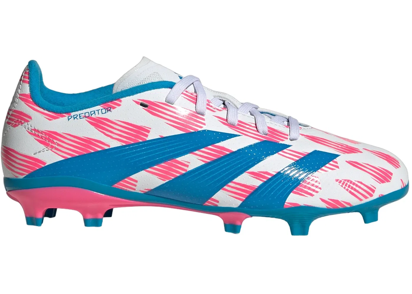Детские бутсы с длинным рукавом Adidas Predator League FG, Cloud White Solar Blue Solar Pink