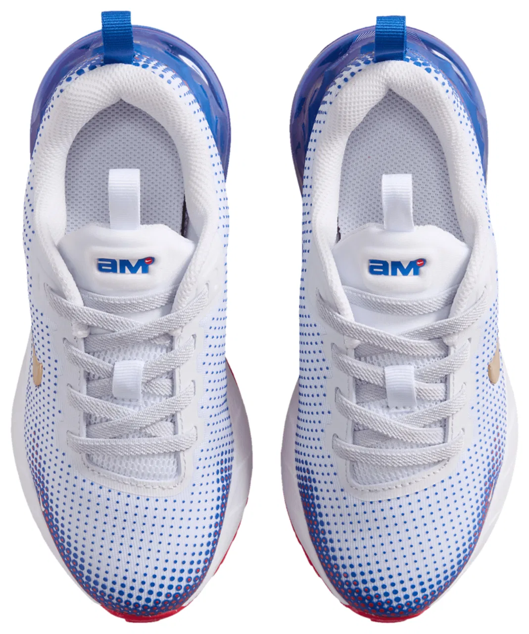 Детские кроссовки для мальчиков с амортизацией Air Max Nike, Metallic Gold/White/Game Royal — фото 4