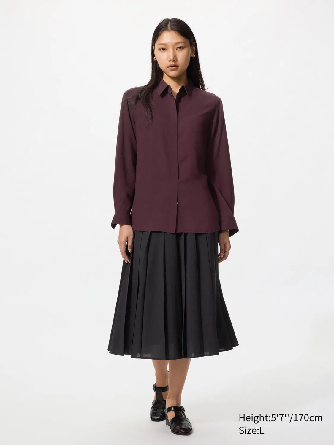 Блузка Uniqlo, вискозная, белый — фото 3