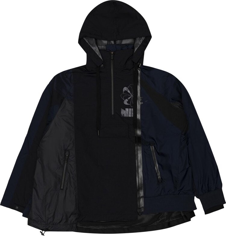 

Куртка Nike Women's x Sacai Double-Zip Jacket 'Black/Dark Obsidian', черный