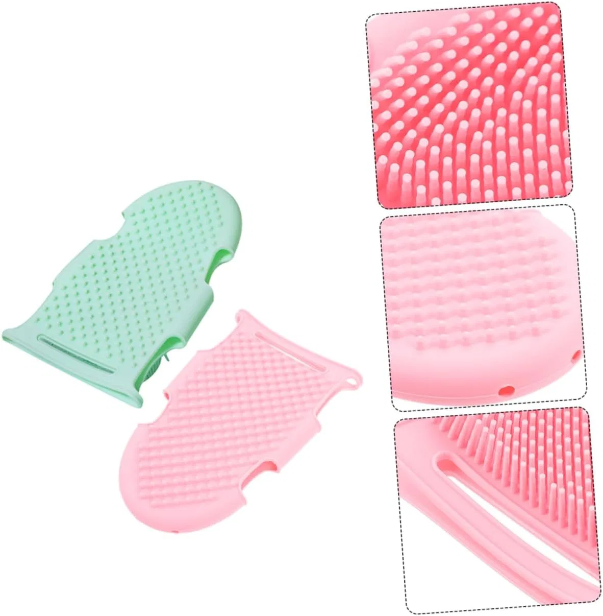 Набор скрабов для тела из 2 штук, силикон, FOMIYES, 213 г, Pink Light Green — фото 4