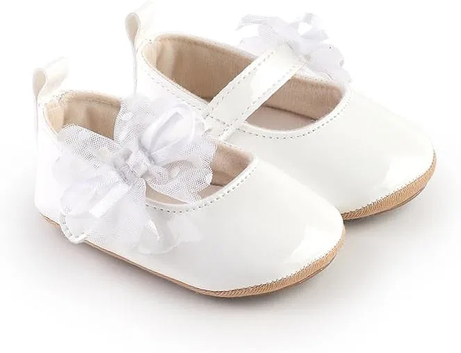 Детские туфли Мэри Джейн для девочек с мягкой подошвой Purepips, White