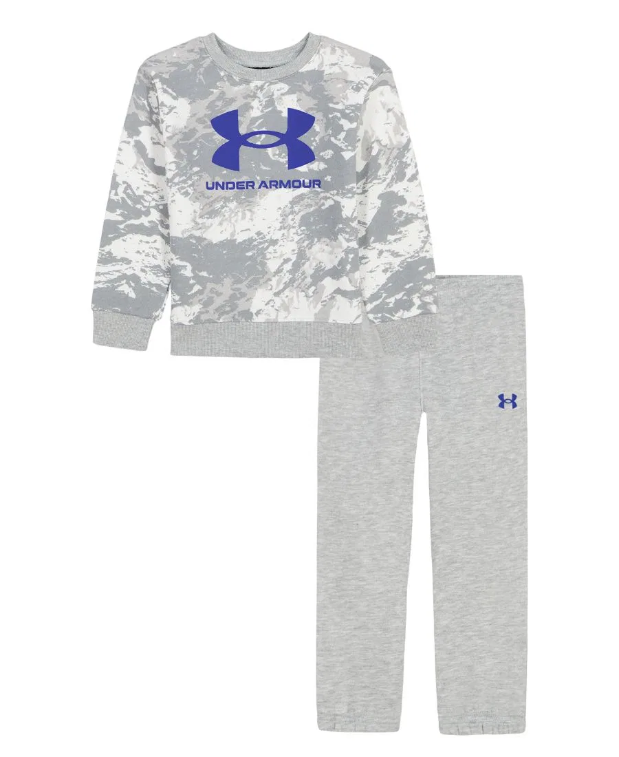 Комплект из свитшота и джоггеров Rival Fleece Under Armour, White Camo/Mod Gray Heather