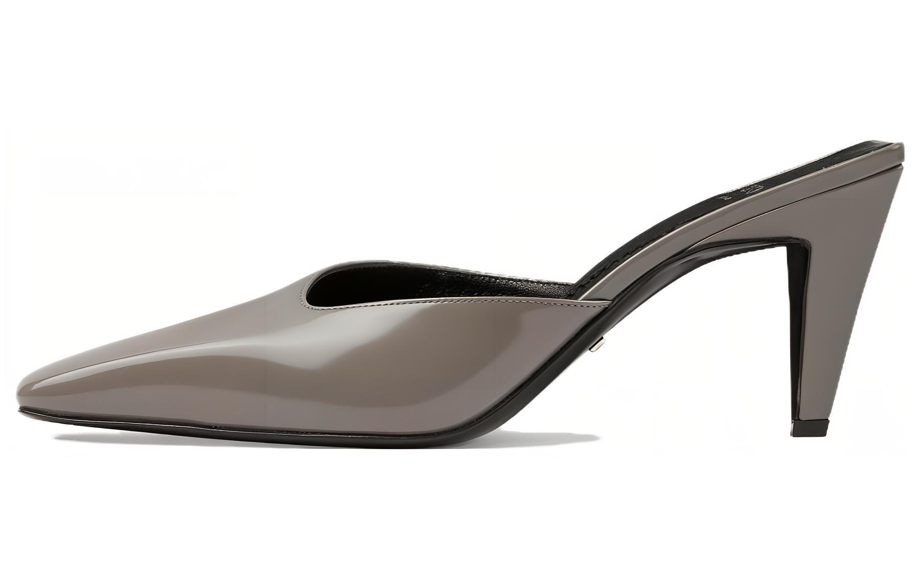 Сандалии Interlocking G-plaque Patent Mules GUCCI, Gray