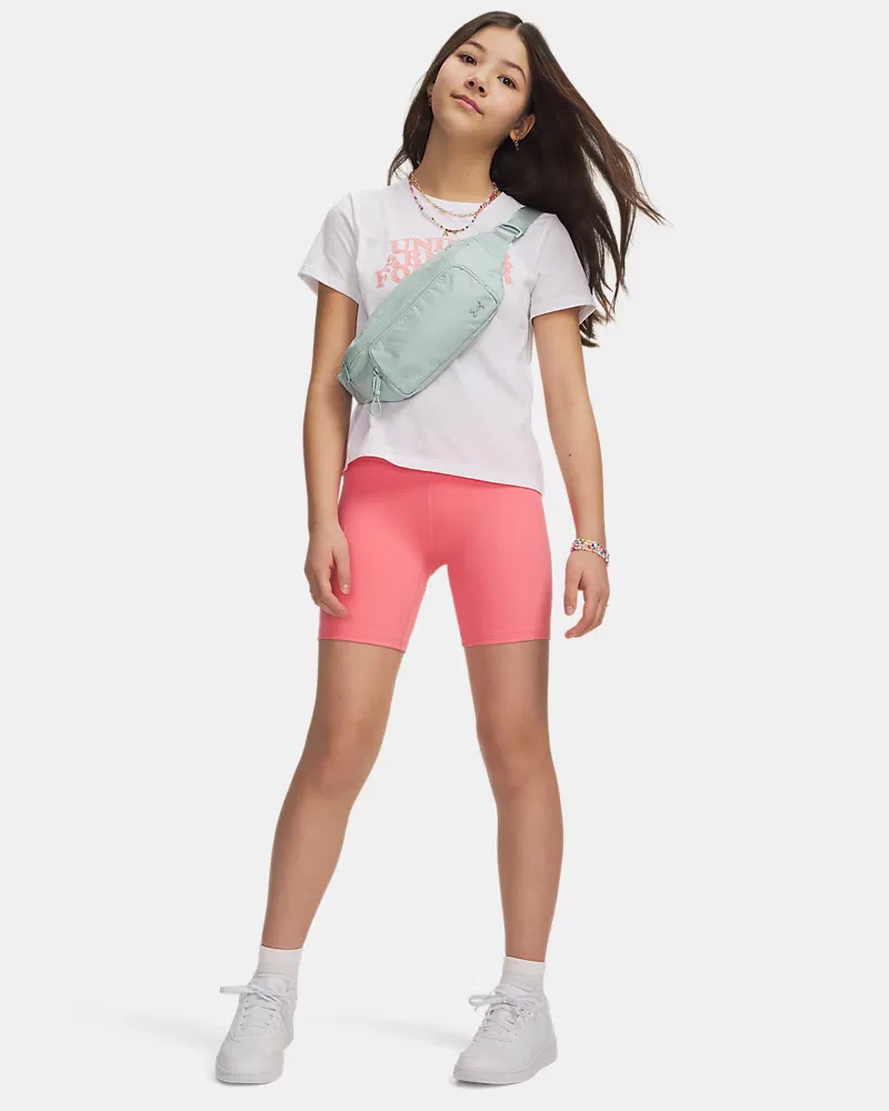 Велошорты детские с внутренним швом 16,5 см, влагоотводящие, UA Motion UnderArmour, Bittersweet Pink/Posh Pink — фото 3