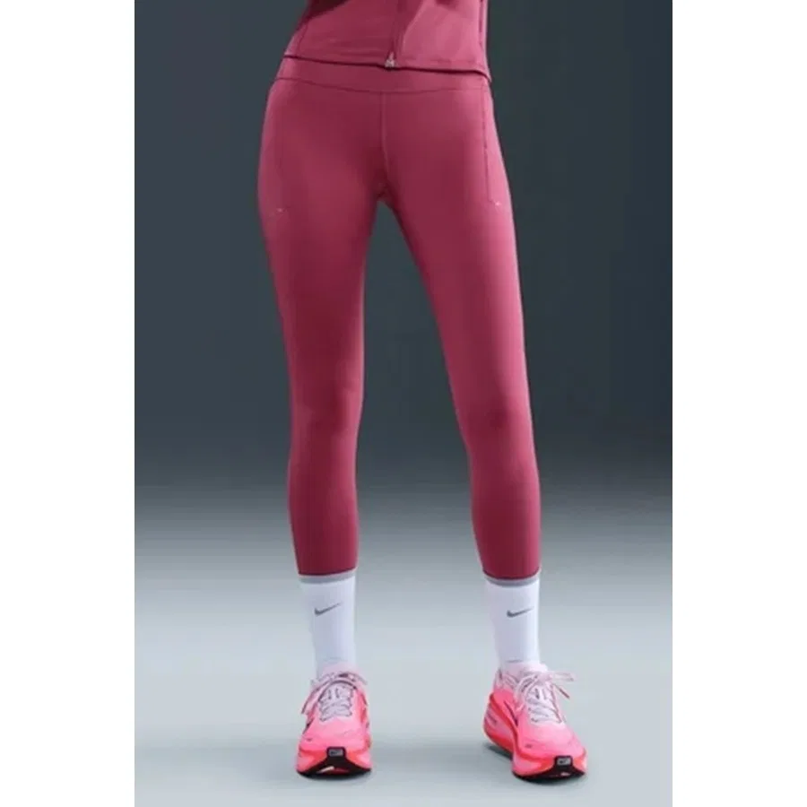 Леггинсы спортивные с высокой посадкой и карманами Nike Swift Dri Fit, Розовый