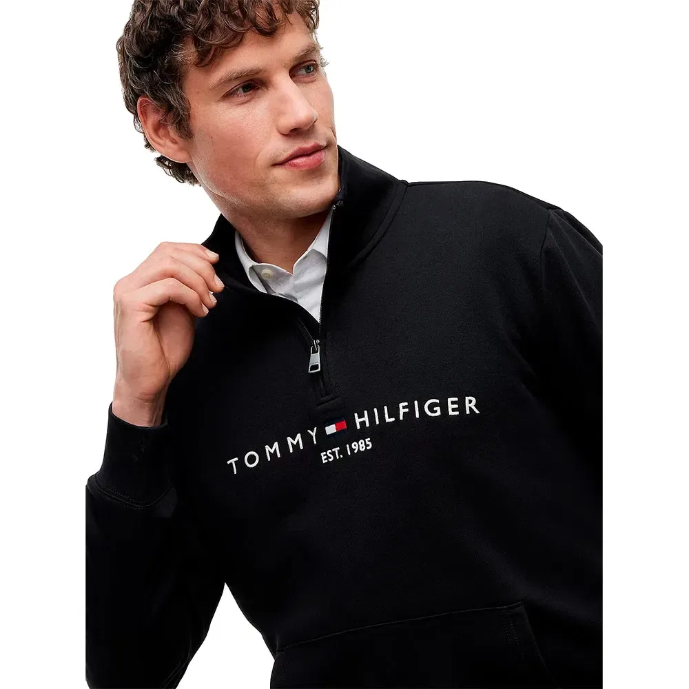 Свитшот с полузастежкой Tommy Logo Tommy Hilfiger, черный — фото 4