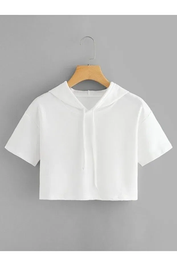 Детское для девочек свитшот белый с капюшоном Shop, White