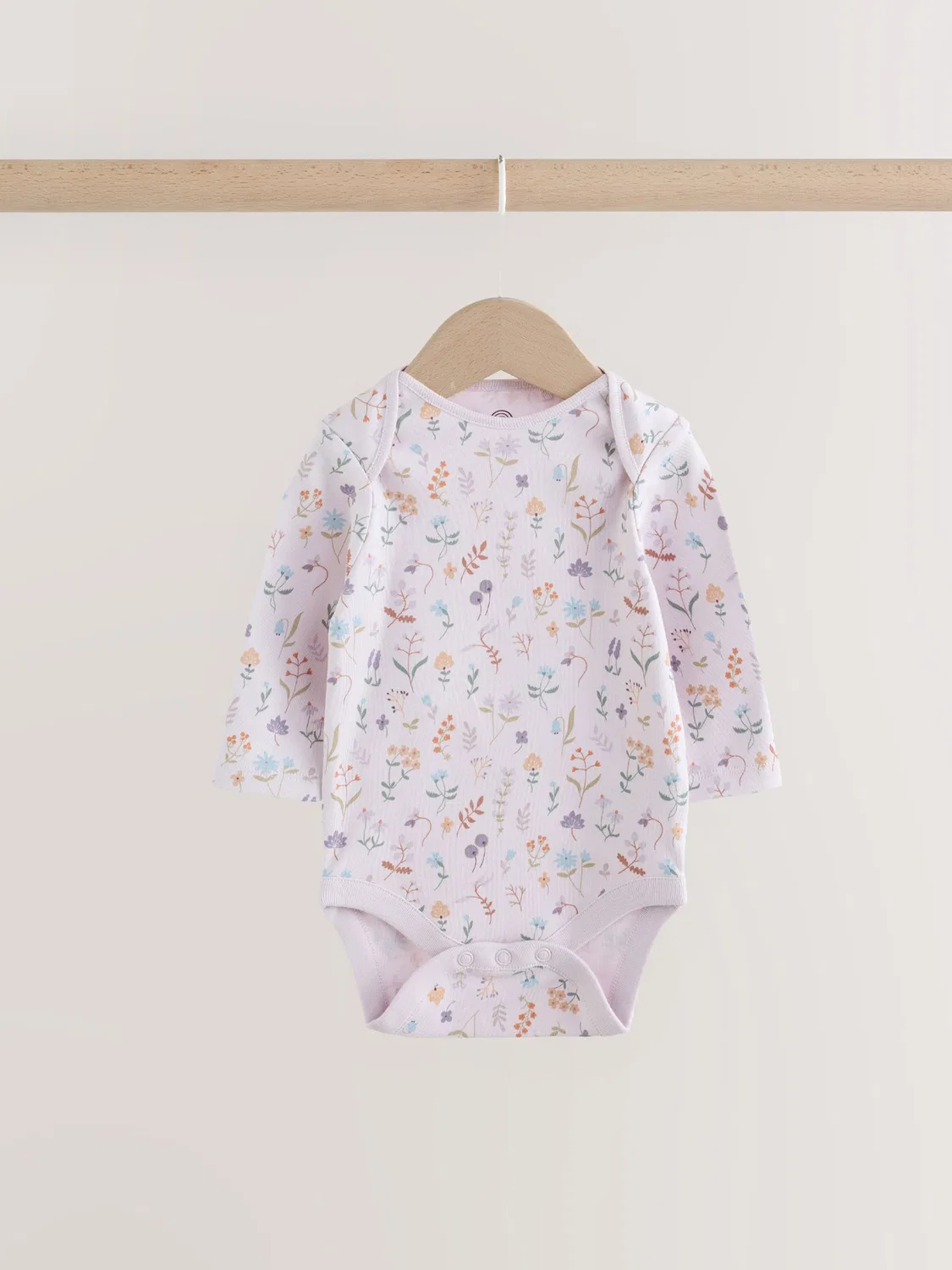 Next Сиреневый/шалфейный комплект боди для малышей с длинными рукавами Fairy Mouse (5 шт.) — фото 4