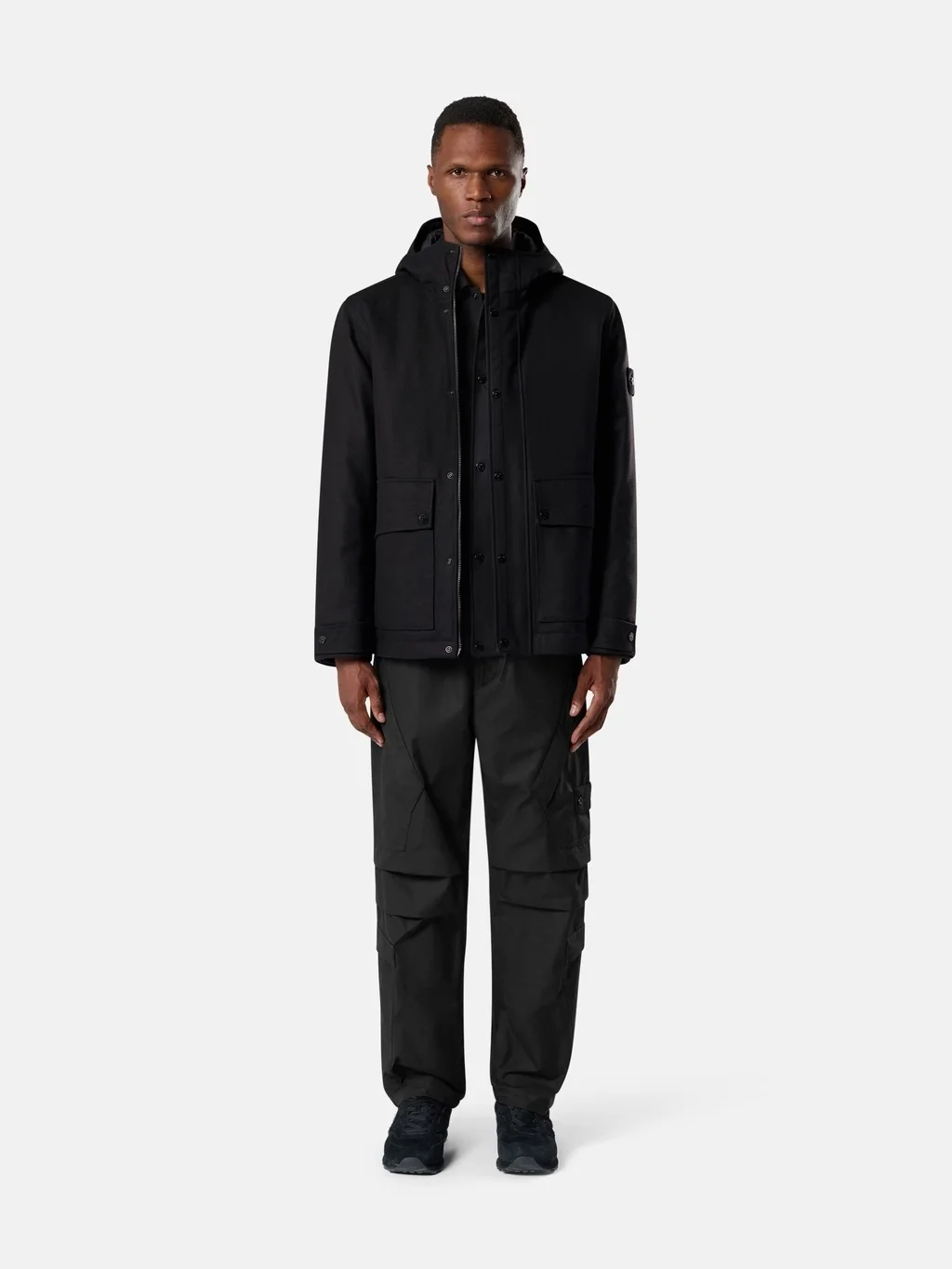 Мужская парка Stone Island Padded Short With Anti-drop, черный — фото 3