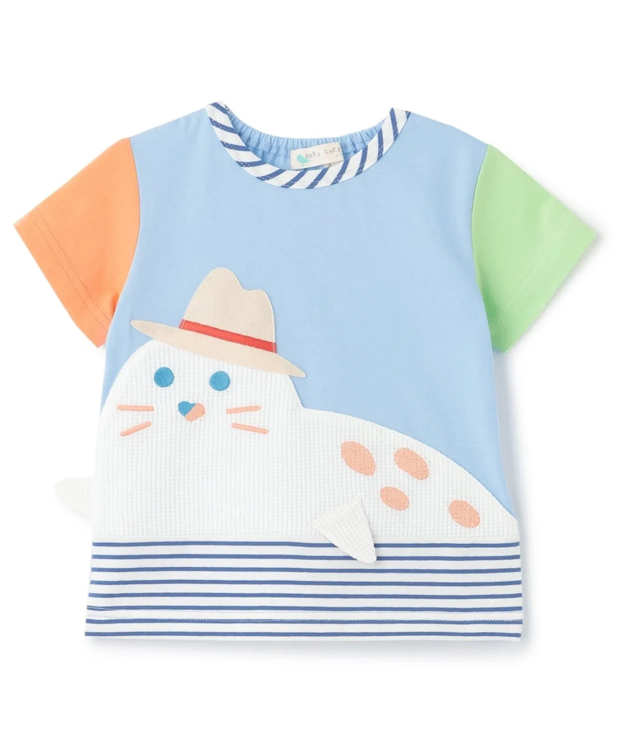 Детская футболка с принтом тюленя Модель Seal T-Shirt baby cheer, Blue